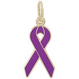 Gold Plated Cancer Awareness Purple Ribbon by Rembrandt Charms