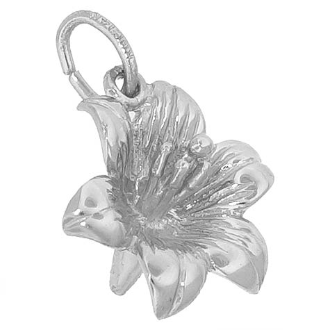 14k White Gold Lilly Charm By Rembrandt Charms