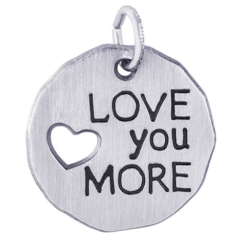 14K White Gold Love You More Charm Tag by Rembrandt Charms