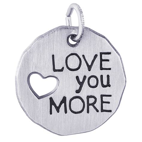 14K White Gold Love You More Charm Tag by Rembrandt Charms 14K White Gold Love You More Charm Tag by Rembrandt Charms