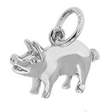 Rembrandt Small Pig Charm, 14K White Gold
