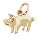 Rembrandt Small Pig Charm, 14K Yellow Gold