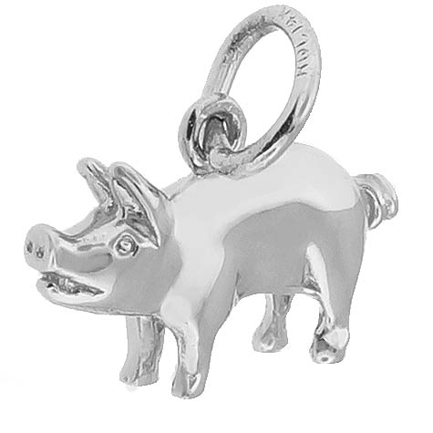 Sterling Silver Small Pig Charm by Rembrandt Charms Sterling Silver Small Pig Charm by Rembrandt Charms
