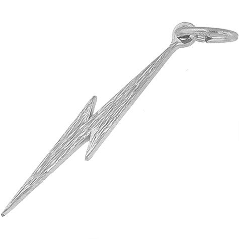 14K White Gold Lightening Bolt Charm by Rembrandt Charms 14K White Gold Lightening Bolt Charm by Rembrandt Charms