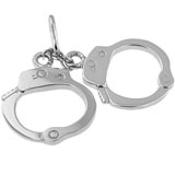 14K White Gold Handcuffs Charm by Rembrandt Charms