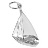 14K White Gold Cutter Sailboat Charm by Rembrandt Charms