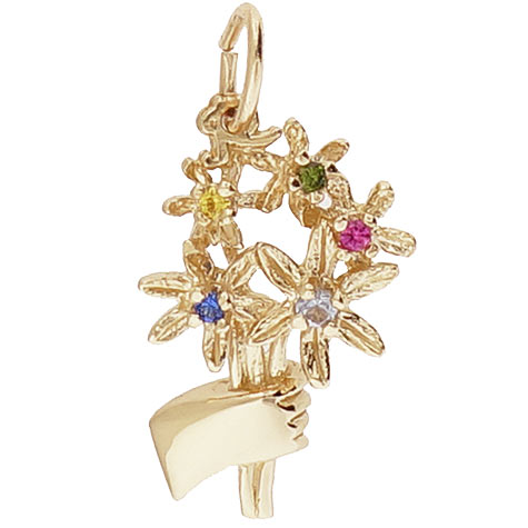 14K Gold Bouquet Charm Select Stones by Rembrandt Charms 14K Gold Bouquet Charm Select Stones by Rembrandt Charms