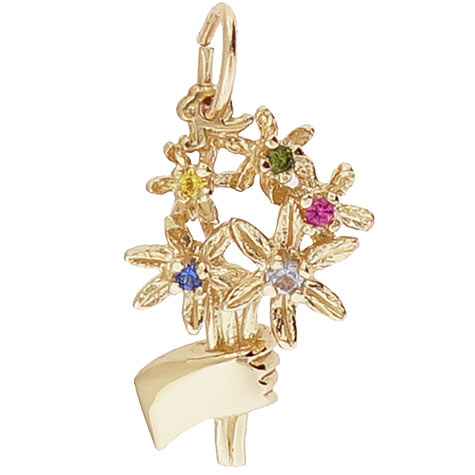 Gold Plate Bouquet Charm Select Stones by Rembrandt Charms