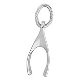 Rembrandt Small Wishbone Charm, 14K White Gold