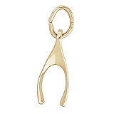 Rembrandt Small Wishbone Charm, Gold Plate