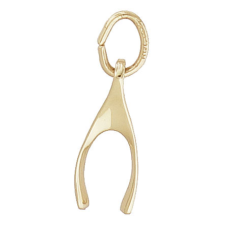 Gold Plate Small Wishbone Charm by Rembrandt Charms Gold Plate Small Wishbone Charm by Rembrandt Charms