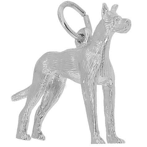 14K White Gold Great Dane Dog Charm by Rembrandt Charms 14K White Gold Great Dane Dog Charm by Rembrandt Charms