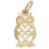 Gold Plate Flat Owl Charm by Rembrandt Charms
