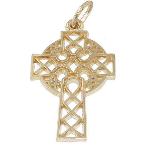 14K Gold Ornate Celtic Cross Charm by Rembrandt Charms