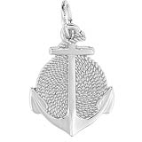 Sterling Silver Rope Circle Anchor Charm by Rembrandt Charms