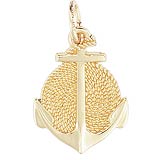 14K Gold Rope Circle Anchor Charm by Rembrandt Charms