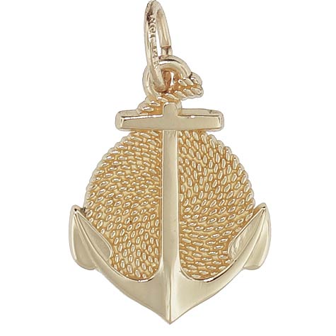 10K Gold Rope Circle Anchor Charm by Rembrandt Charms