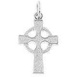 14K White Gold Celtic Cross Charm by Rembrandt Charms