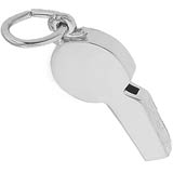 14K White Gold Referees Whistle Charm by Rembrandt Charms