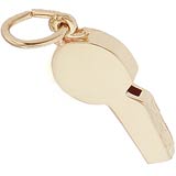 Gold Plated Referees Whistle Charm by Rembrandt Charms