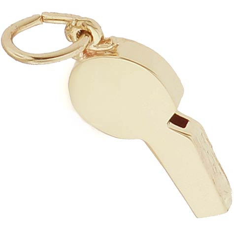 14K Gold Referees Whistle Charm by Rembrandt Charms