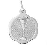 14K White Gold Chalice Disc Charm by Rembrandt Charms