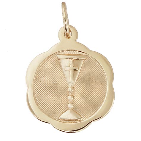 Gold Plated Chalice Disc Charm by Rembrandt Charms Gold Plated Chalice Disc Charm by Rembrandt Charms