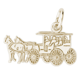 14K Gold Flat Horse and Carriage Charm by Rembrandt Charms