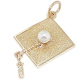 Gold Plated Graduation Cap Charm by Rembrandt Charms