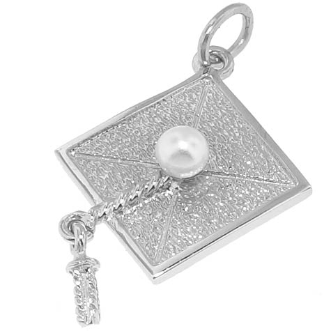 14k White Gold Graduation Cap Charm by Rembrandt Charms 14k White Gold Graduation Cap Charm by Rembrandt Charms