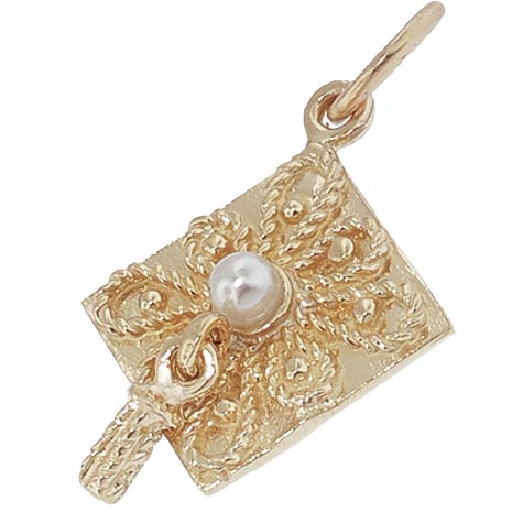 Gold Plate Ornate Graduation Cap Charm by Rembrandt Charms Gold Plate Ornate Graduation Cap Charm by Rembrandt Charms