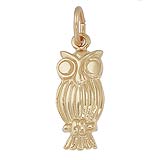 Gold Plate Screech Owl Charm by Rembrandt Charms