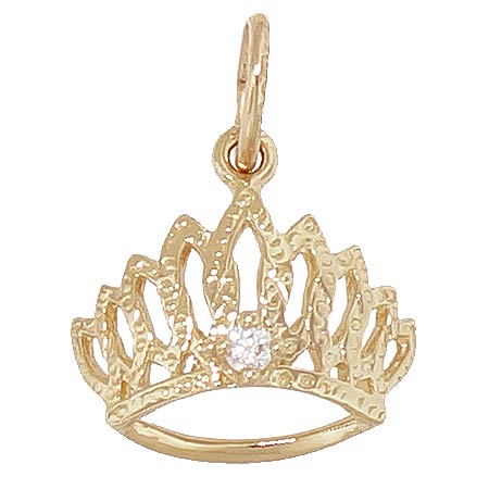 Gold Plate April Birthstone Tiara Charm by Rembrandt Charms
