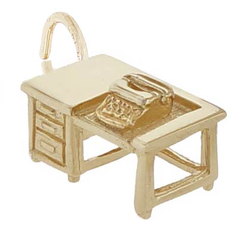 14K Gold Work Desk Charm by Rembrandt Charms 14K Gold Work Desk Charm by Rembrandt Charms