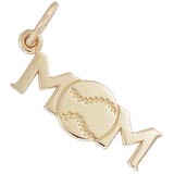 Gold Plate Baseball Mom Charm by Rembrandt Charms