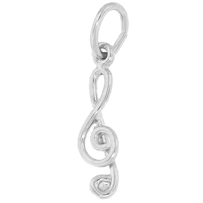 Sterling Silver Treble Clef Accent Charm by Rembrandt Charms Sterling Silver Treble Clef Accent Charm by Rembrandt Charms