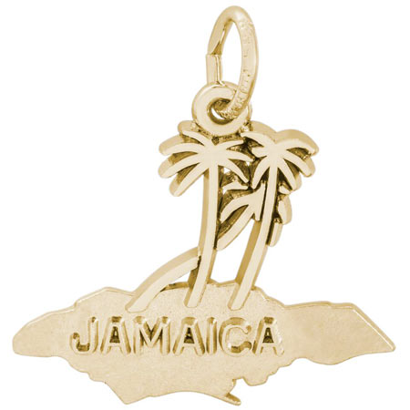 Gold Plate Jamaica Island Palms Charm by Rembrandt Charms Gold Plate Jamaica Island Palms Charm by Rembrandt Charms