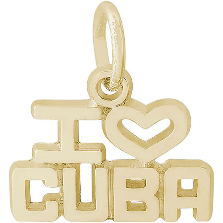 14K Gold I Love Cuba Charm by Rembrandt Charms 14K Gold I Love Cuba Charm by Rembrandt Charms
