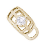 14K Gold Caged Stone CharmDrop 04 April by Rembrandt Charms 14K Gold Caged Stone CharmDrop 04 April by Rembrandt Charms