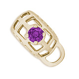 14K Gold Caged Stone CharmDrop 02 Feb by Rembrandt Charms