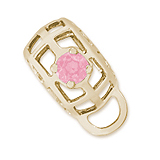 14K Gold Caged Stone CharmDrop 10 Oct by Rembrandt Charms 14K Gold Caged Stone CharmDrop 10 Oct by Rembrandt Charms