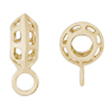 14K Gold Rippled Cage CharmDrop by Rembrandt Charms