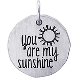 14K White Gold You are my Sunshine Charm Tag by Rembrandt Charms