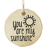 14K Gold You are my Sunshine Charm Tag by Rembrandt Charms