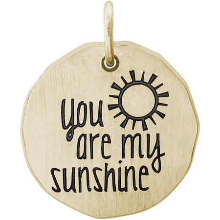 14K Gold You are my Sunshine Charm Tag by Rembrandt Charms 14K Gold You are my Sunshine Charm Tag by Rembrandt Charms