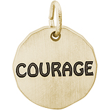 Gold Plate Courage Charm Tag by Rembrandt Charms