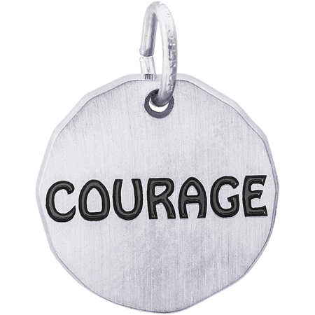 Sterling Silver Courage Charm Tag by Rembrandt Charms