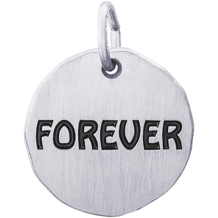 14K White Gold Forever Charm Tag by Rembrandt Charms