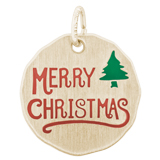 10K Gold Merry Christmas Charm Tag by Rembrandt Charms