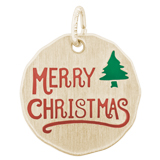 14K Gold Merry Christmas Charm Tag by Rembrandt Charms